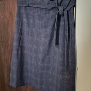 Banana Republic Blue Checkered A-Line Skirt